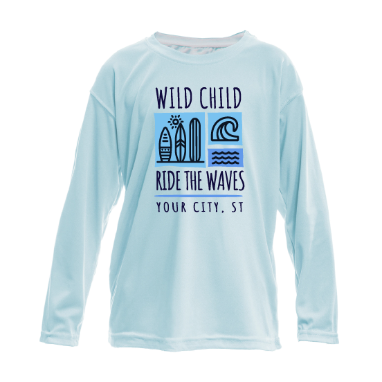 Toddler Wild Child Ride the Waves - UPF50 Sun Protection Beach Shirt