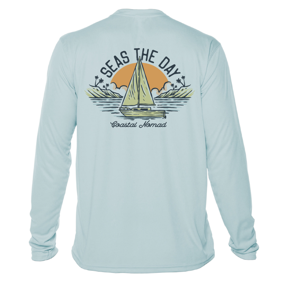 Seas the Day Sailboat - Men UPF50 Sun Protection Graphic Tee