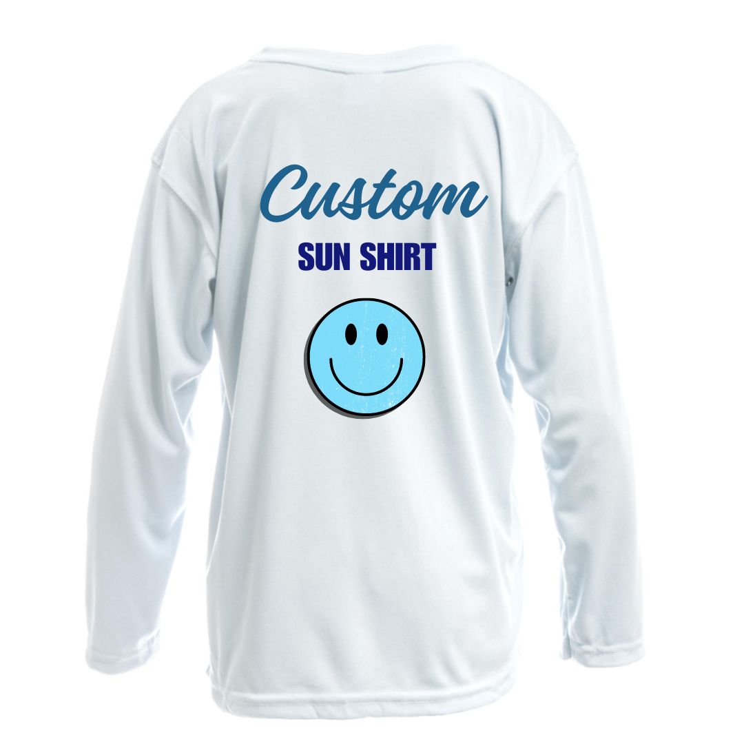 Custom Sun Shirt - Kids Long-Sleeve UPF50 Shirt with Custom Printing