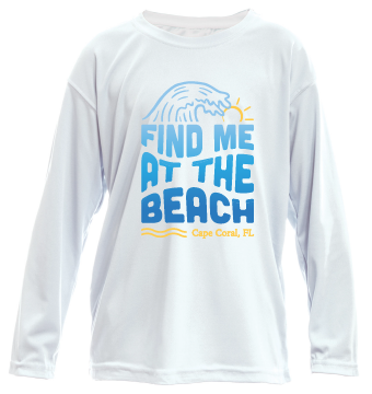 Kids Find Me at the Beach - UPF50 Sun Protection Beach Shirt