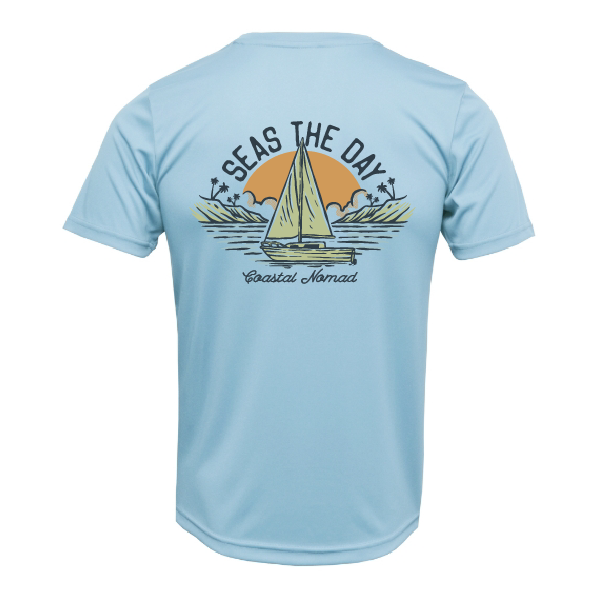 Seas the Day Sailboat - Men UPF50 Sun Protection Graphic Tee