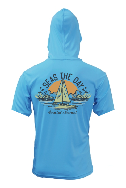 Seas the Day Sailboat - Men UPF50 Sun Protection Graphic Tee