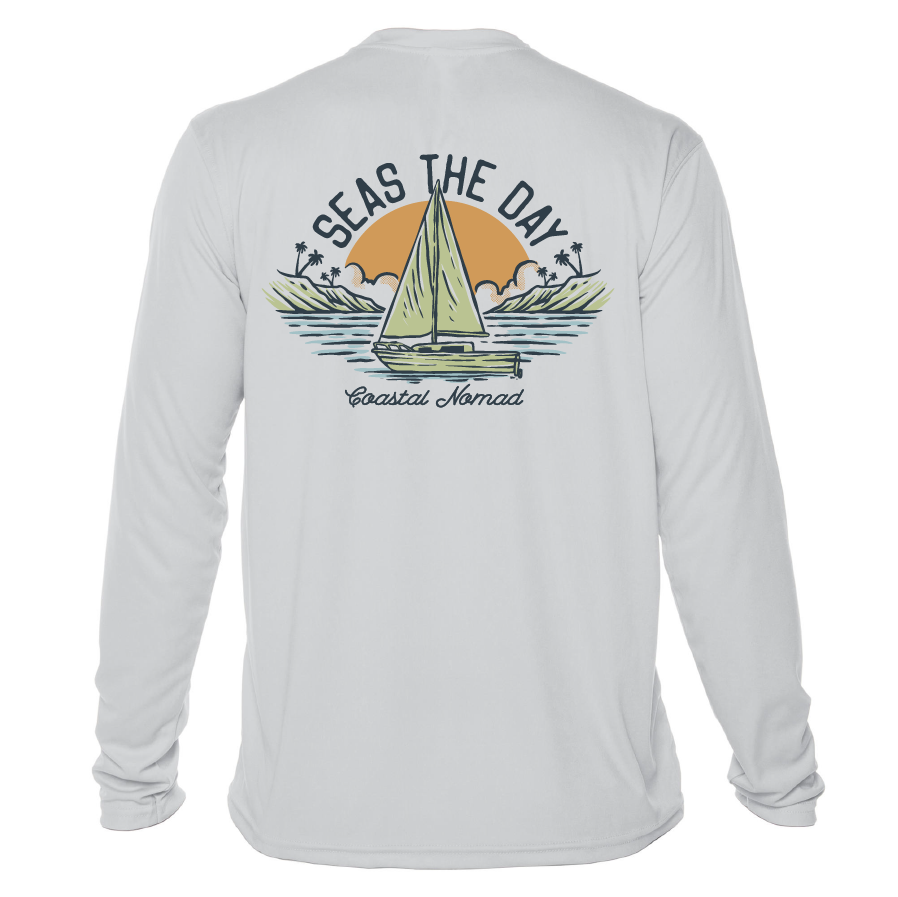 Seas the Day Sailboat - Men UPF50 Sun Protection Graphic Tee
