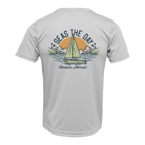 Seas the Day Sailboat - Men UPF50 Sun Protection Graphic Tee