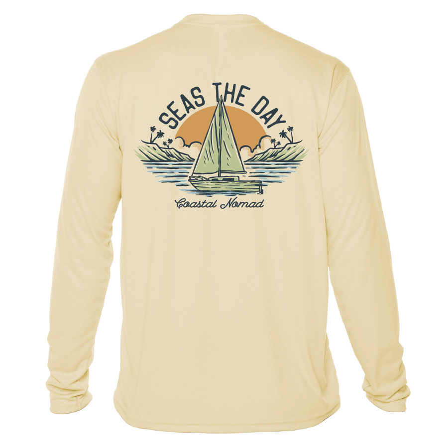 Seas the Day Sailboat - Men UPF50 Sun Protection Graphic Tee
