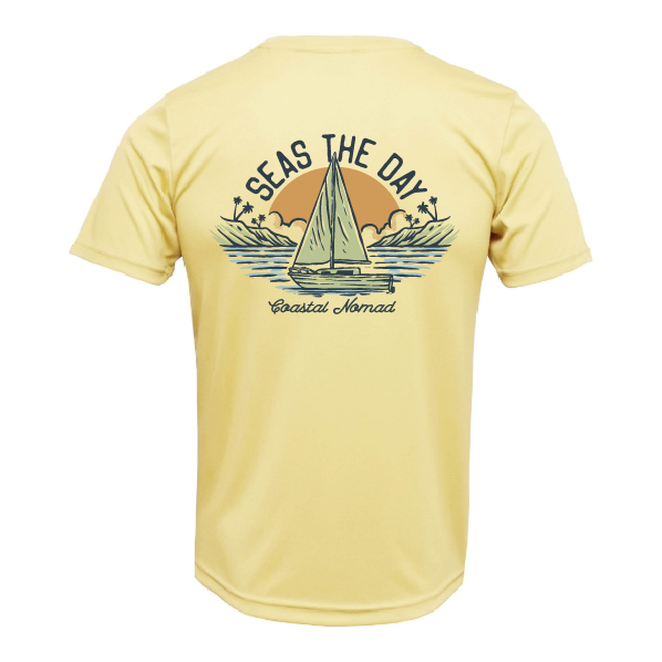 Seas the Day Sailboat - Men UPF50 Sun Protection Graphic Tee