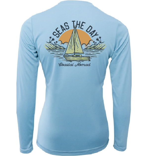 Seas the Day Sailboat - Women UPF50 Sun Protection Graphic Tee