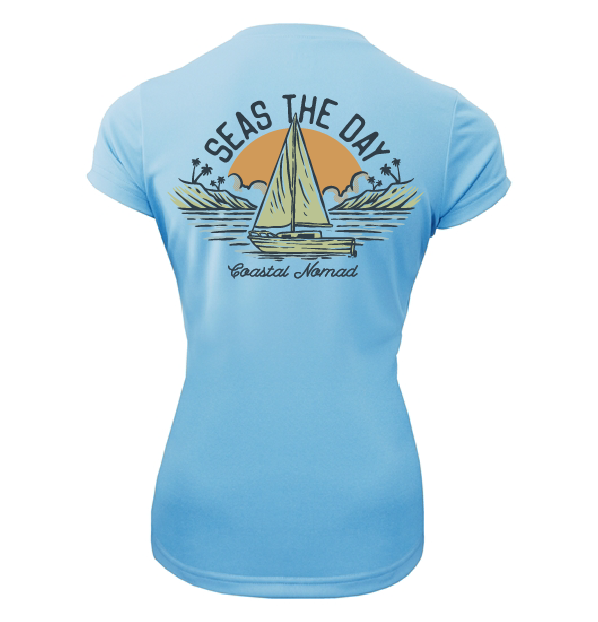 Seas the Day Sailboat - Women UPF50 Sun Protection Graphic Tee