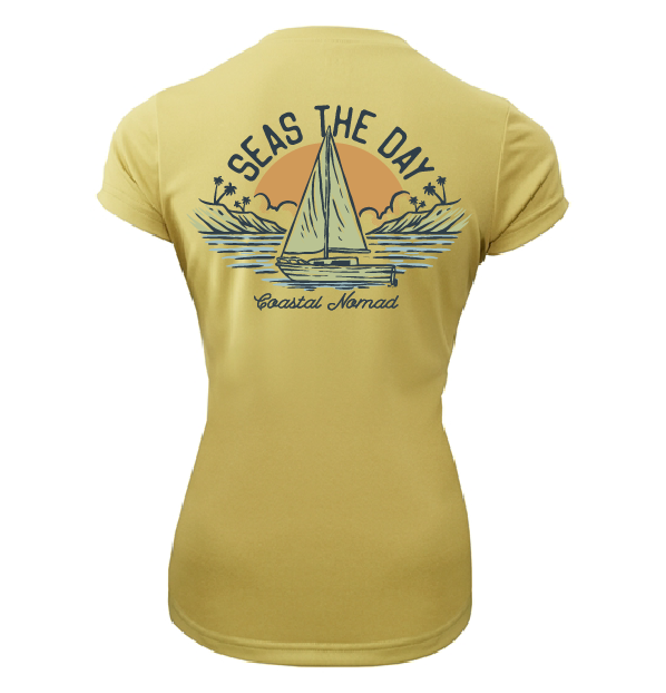 Seas the Day Sailboat - Women UPF50 Sun Protection Graphic Tee