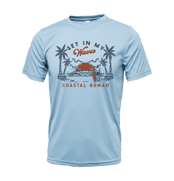 Set in my Waves - Men UPF50 Sun Protection Graphic Tee