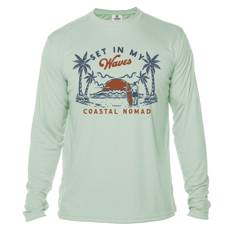 Set in my Waves - Men UPF50 Sun Protection Graphic Tee