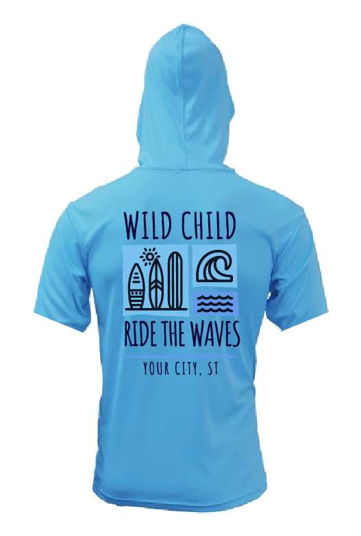 Kids Wild Child Ride the Waves - UPF50 Sun Protection Beach Shirt