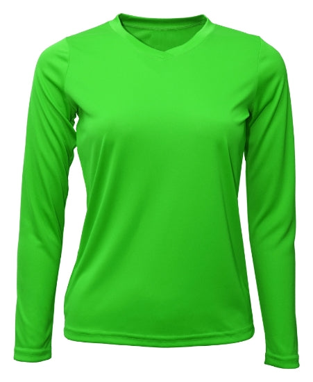 Custom Sun Shirt - Women V-Neck Long-Sleeve UPF50 Shirt with Custom Print