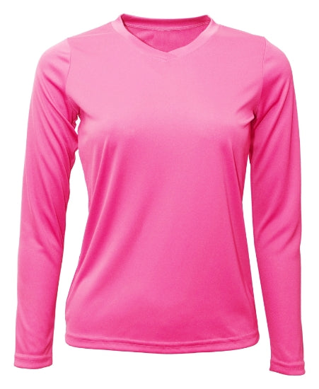 Custom Sun Shirt - Women V-Neck Long-Sleeve UPF50 Shirt with Custom Print