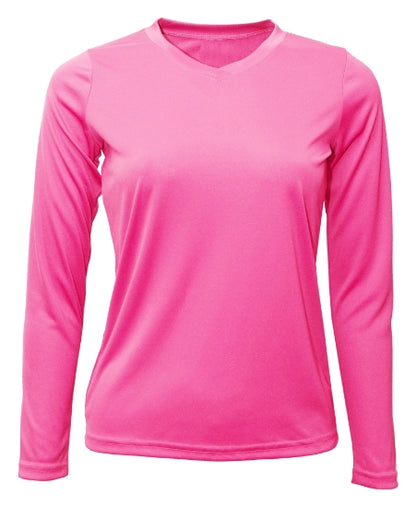 Custom Sun Shirt - Women V-Neck Long-Sleeve UPF50 Shirt with Custom Print