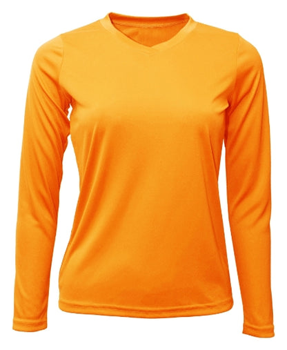 Custom Sun Shirt - Women V-Neck Long-Sleeve UPF50 Shirt with Custom Print