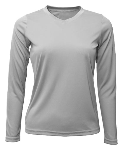Custom Sun Shirt - Women V-Neck Long-Sleeve UPF50 Shirt with Custom Print