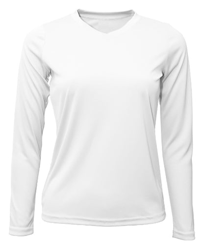 Custom Sun Shirt - Women V-Neck Long-Sleeve UPF50 Shirt with Custom Print