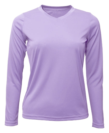 Custom Sun Shirt - Women V-Neck Long-Sleeve UPF50 Shirt with Custom Print