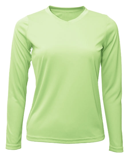 Custom Sun Shirt - Women V-Neck Long-Sleeve UPF50 Shirt with Custom Print