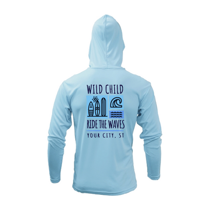 Kids Wild Child Ride the Waves - UPF50 Sun Protection Beach Shirt