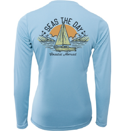 Seas the Day Sailboat - Women UPF50 Sun Protection Graphic Tee