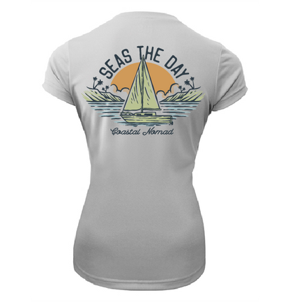 Seas the Day Sailboat - Women UPF50 Sun Protection Graphic Tee