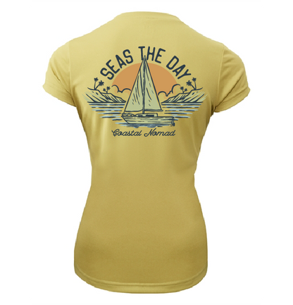 Seas the Day Sailboat - Women UPF50 Sun Protection Graphic Tee