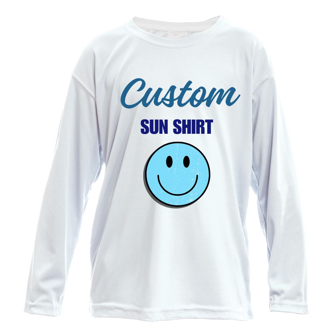 Custom Sun Shirt - Kids Long-Sleeve UPF50 Shirt with Custom Printing
